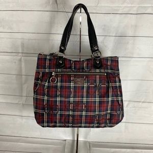 Coach Poppy Signature Tartan Plaid Tote Purse 14360